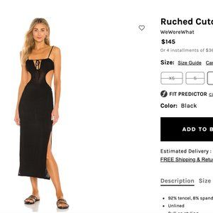weworewhat ruched cutout dress size M black
